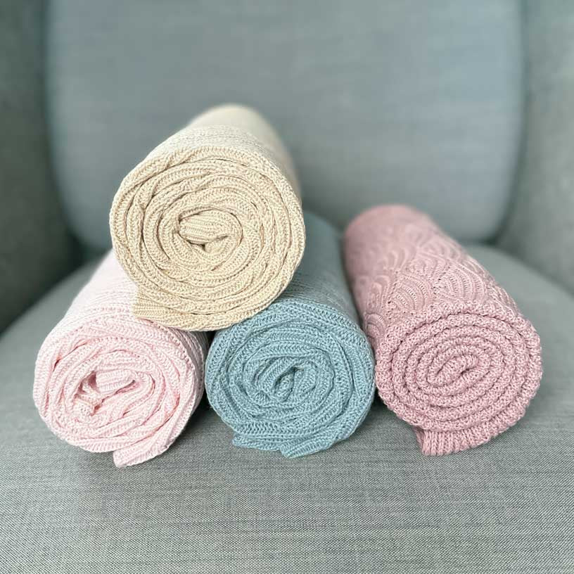 Snuggle Up in Softness: Our New Organic Cotton Baby Blankets by ChaBil. Buy Online.