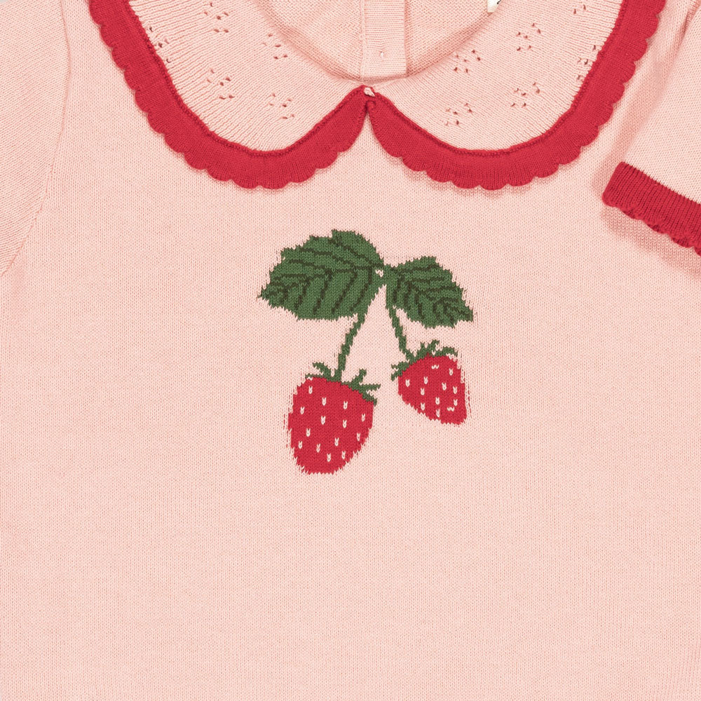 “Strawberry” Knitted Polo Top