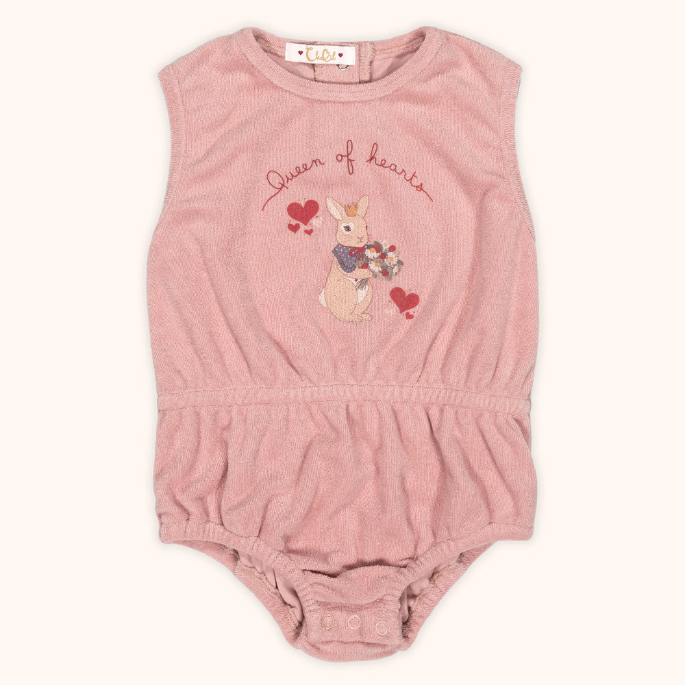 Towel Romper "Queen of Hearts"