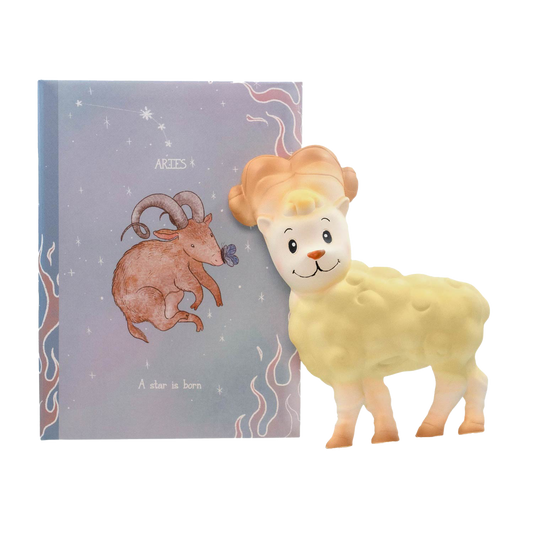 Unique Aries teething toy that is carefully hand-painted & presented in a beautiful colourful box. Being born between 21st of March and 21st of April, you will be part of the Aries zodiac sign.