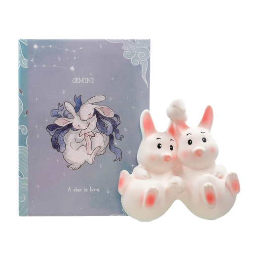 Unique Gemini teething toy that is carefully hand-painted & presented in a beautiful colourful box. Being born between 22 of May and 21st of June, you will be part of the Gemini zodiac sign.